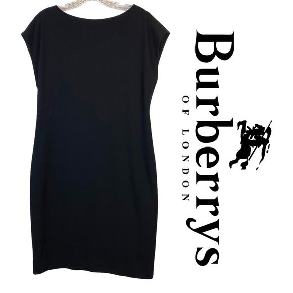 Burberry 100% Wool Black Sheath Dress Vintage Authenticated Size 8 - Picture 1 of 12